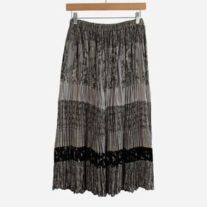 Lucia Lukken Mixed Print Tiered Maxi Skirt Whimsigoth Elastic Waist Medium